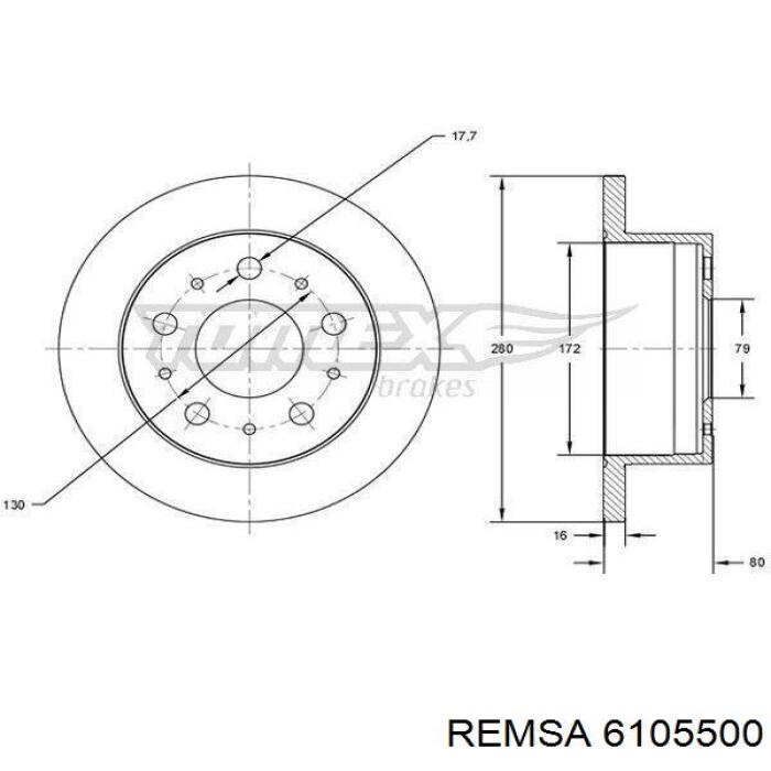 6105500 Remsa Дискові гальма