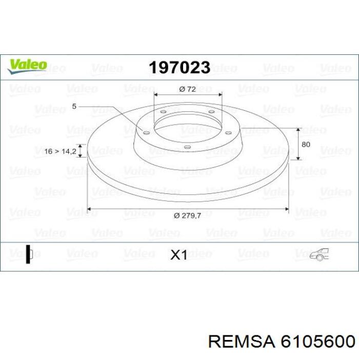 6105600 Remsa Дискові гальма