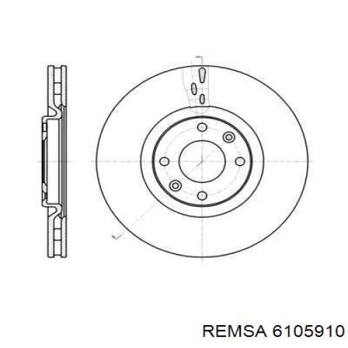 Гальмівні диски передні 6105910 Remsa