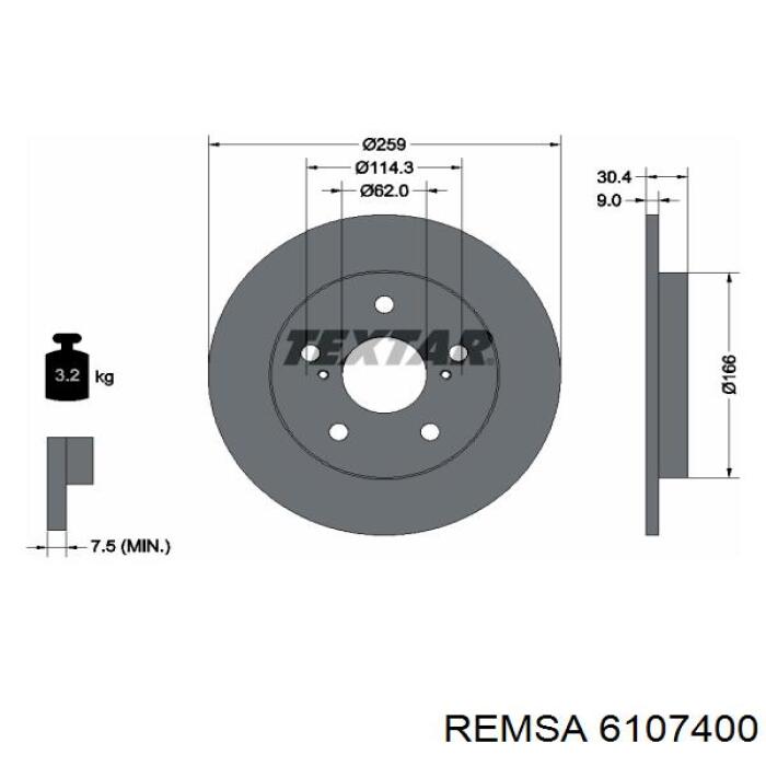 Задні дискові гальма Remsa 6107400 ціна, від 23.90 USD