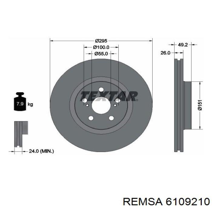 6109210 Remsa Гальмо дискове переднє