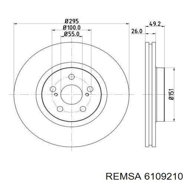 Диск переднього гальма Remsa 6109210 ціна, від 52.06 USD