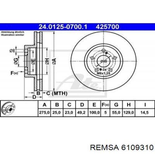 Купити 6109310 Remsa Ротор гальмівний