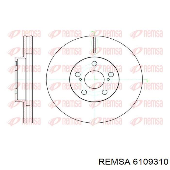 Диск гальмівний передній 6109310 Remsa