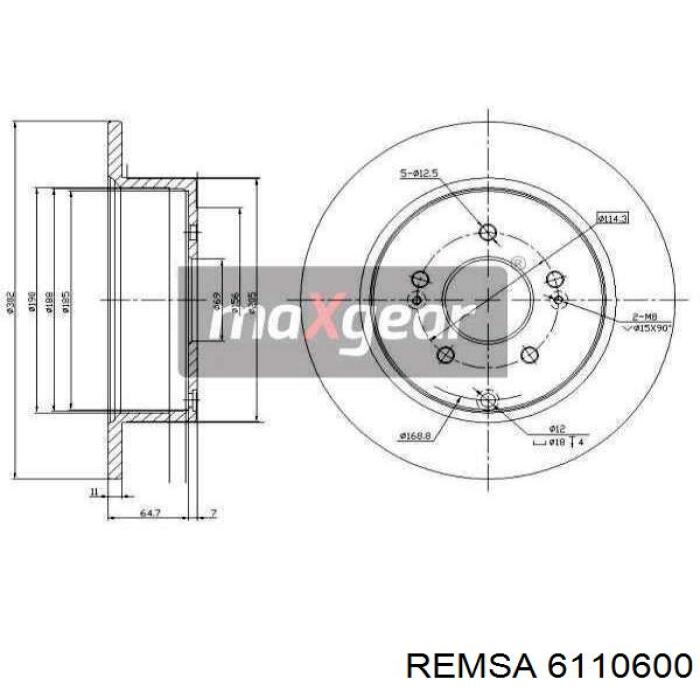 Задні дискові гальма Remsa 6110600 ціна, від 40.54 USD