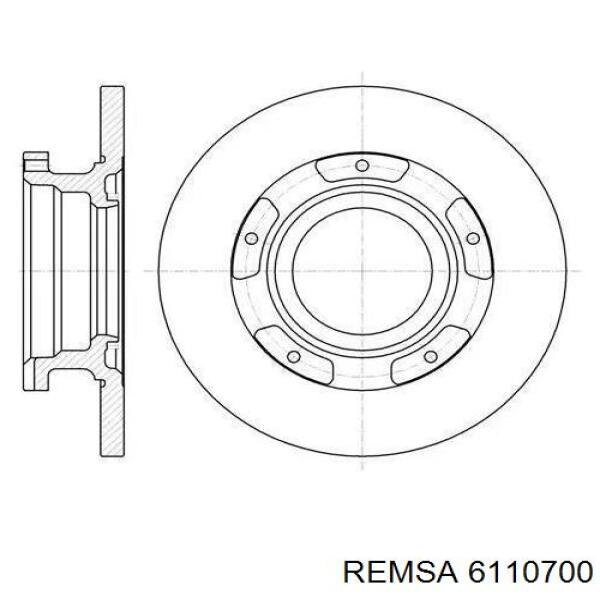 6110700 Remsa диск гальмівний задній