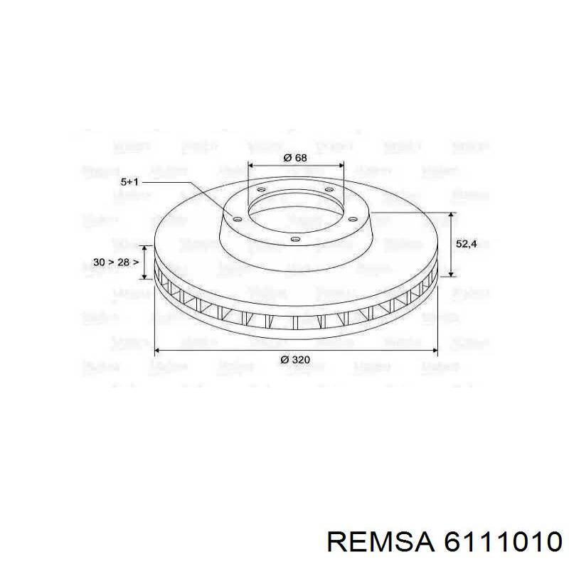 Диск гальмівний передній Remsa 6111010