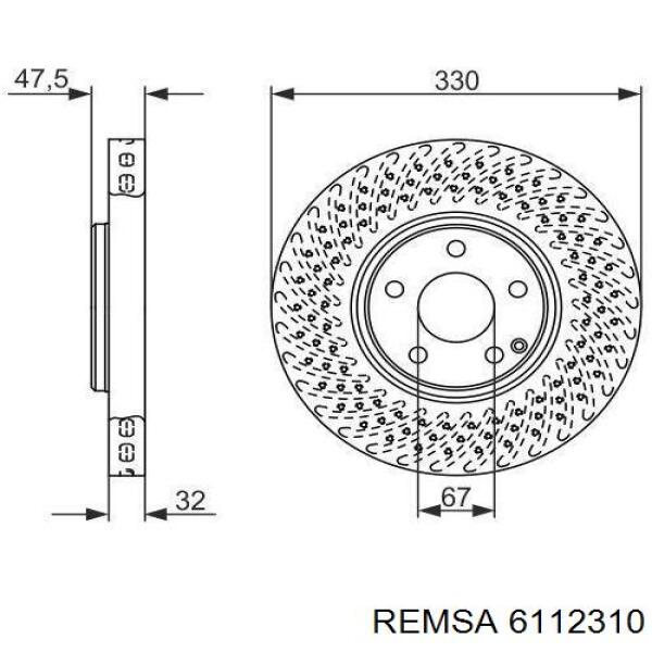 6112310 Remsa Гальмо дискове переднє