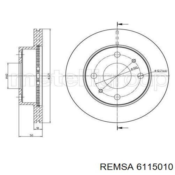6115010 Remsa захист гальмівного диска заднього, правого