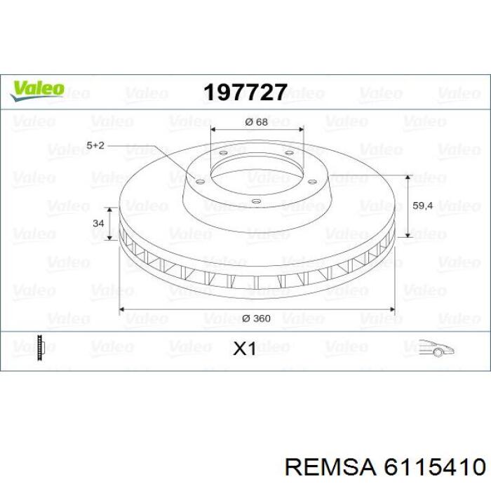 Диск гальмівний передній Remsa 6115410