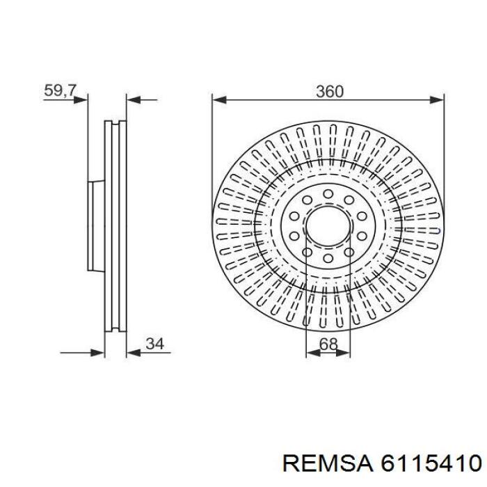 Диск переднього гальма Remsa 6115410 ціна, від 99.74 USD