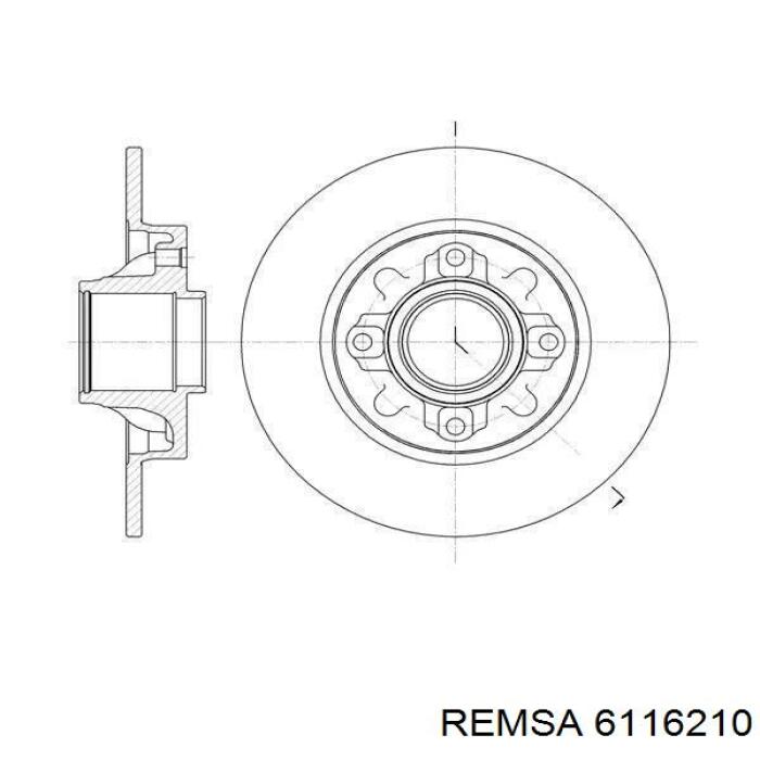 Гальмівні диски передні 6116210 Remsa