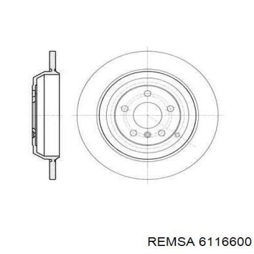 6116600 Remsa диск гальмівний задній