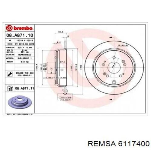 Гальмівні диски 6117400 Remsa