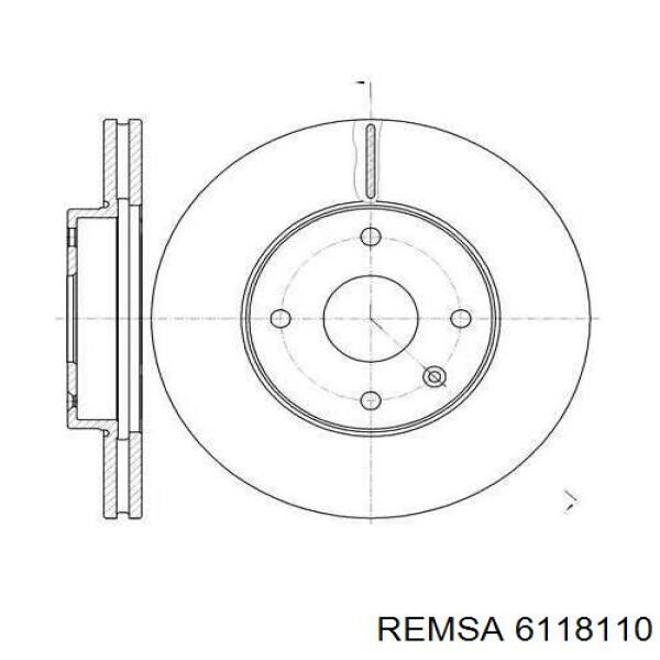 Диск гальмівний передній 6118110 Remsa