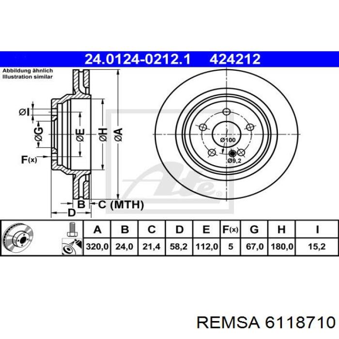 6118710 Remsa Дискові гальма
