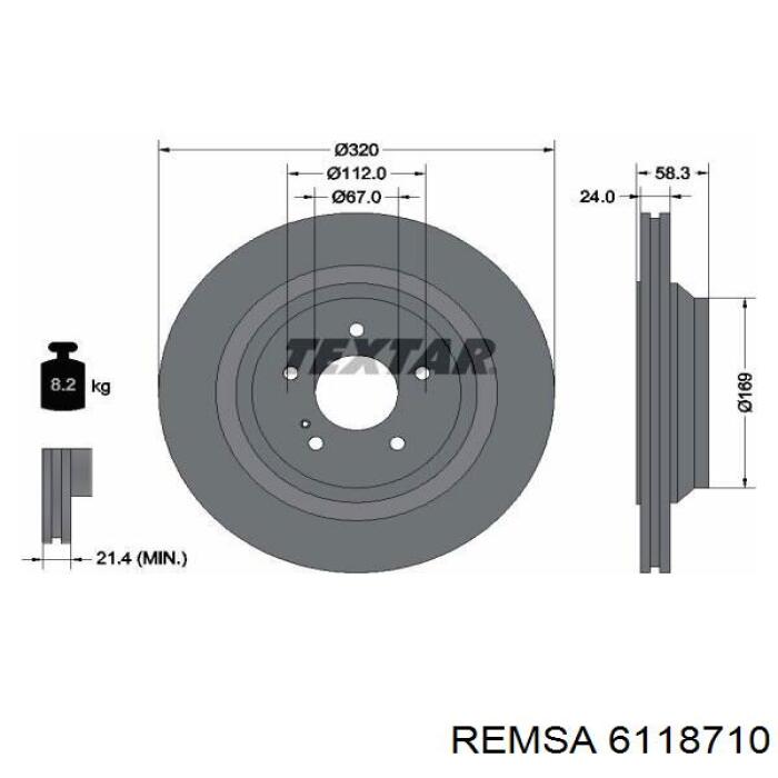 Задні дискові гальма Remsa 6118710 ціна, від 65.73 USD