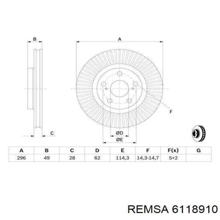 6118910 Remsa Гальмо дискове переднє