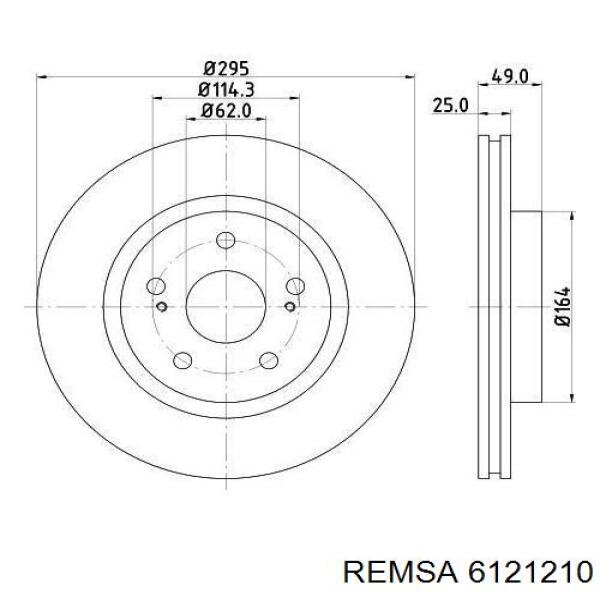 6121210 Remsa диск гальмівний передній