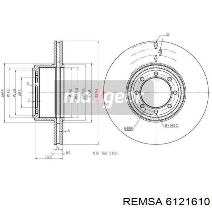 Задні дискові гальма Remsa 6121610 ціна, від 64.23 USD