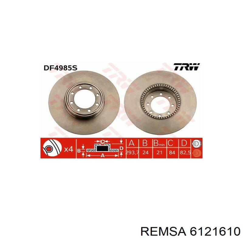 Диск гальмівний задній Remsa 6121610