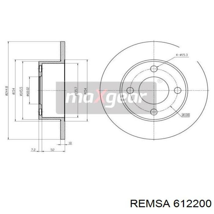 Задні дискові гальма Remsa 612200 ціна, від 24.58 USD