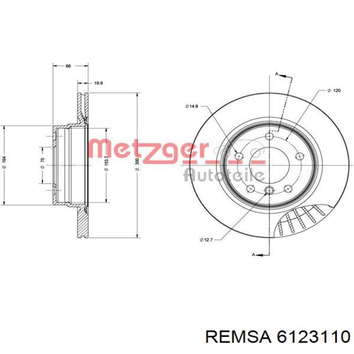 Диск гальмівний задній Remsa 6123110