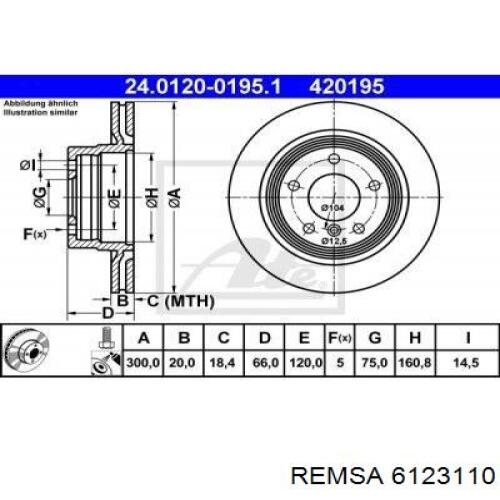 Гальмівні диски 6123110 Remsa