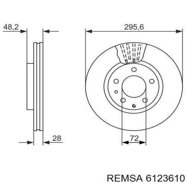 6123610 Remsa диск гальмівний передній