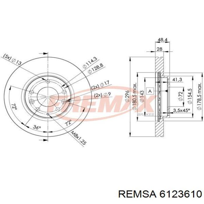Купити 6123610 Remsa Ротор гальмівний