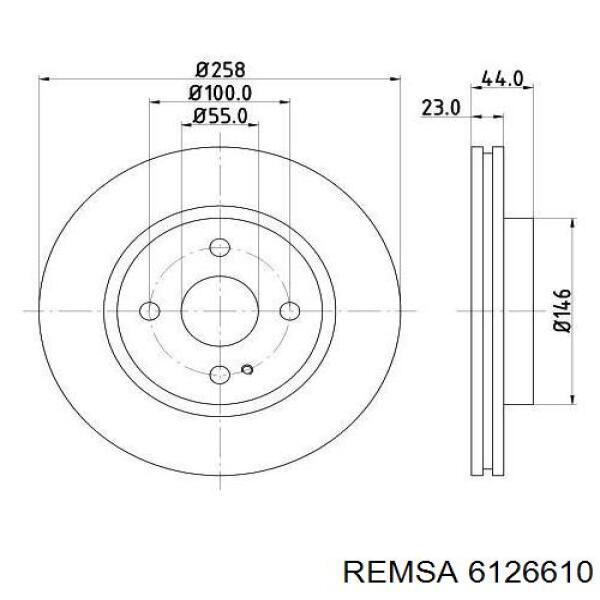 6126610 Remsa диск гальмівний передній