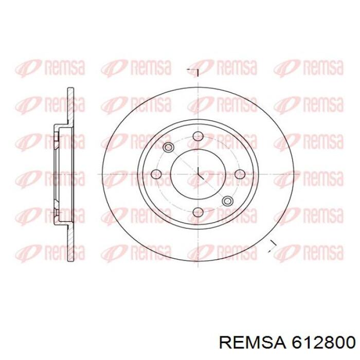 612800 Remsa диск гальмівний задній