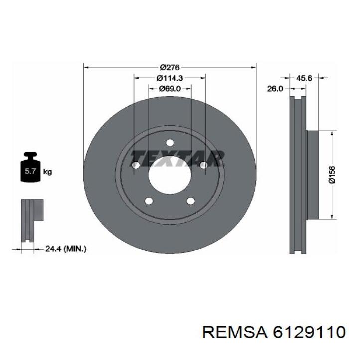 Купити 6129110 Remsa Ротор гальмівний