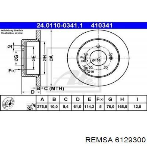 Гальмівні диски 6129300 Remsa