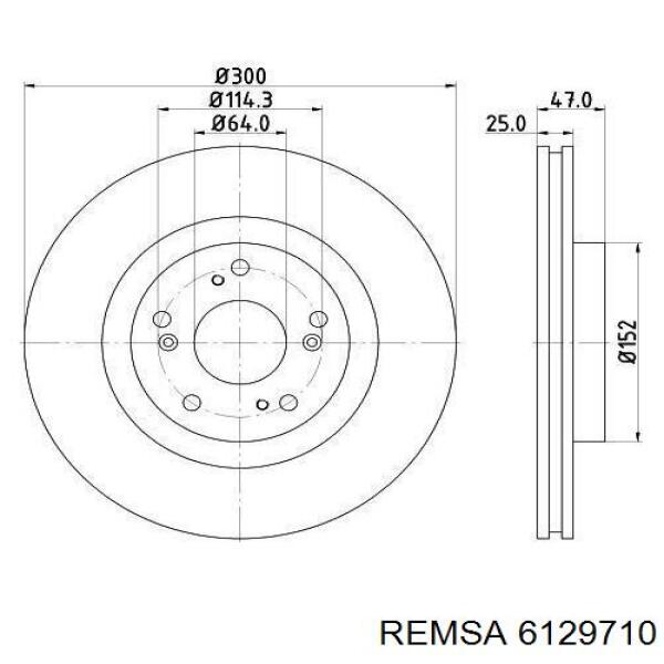 6129710 Remsa Гальмо дискове переднє