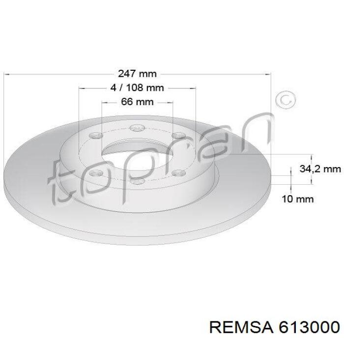 Диск переднього гальма Remsa 613000 ціна, від 21.60 USD