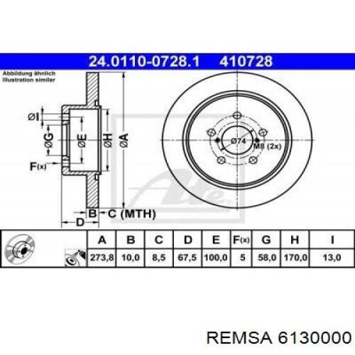 Задні дискові гальма Remsa 6130000 ціна, від 44.39 USD