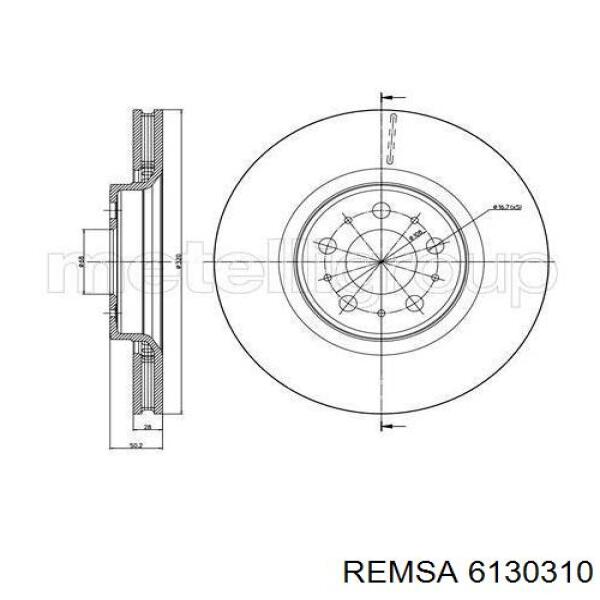6130310 Remsa диск гальмівний передній