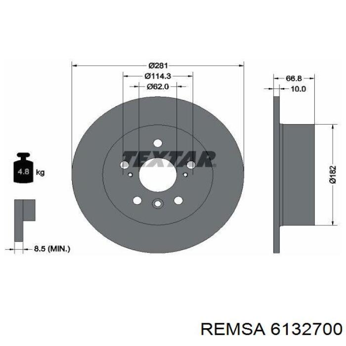 Задні дискові гальма Remsa 6132700 ціна, від 39.23 USD