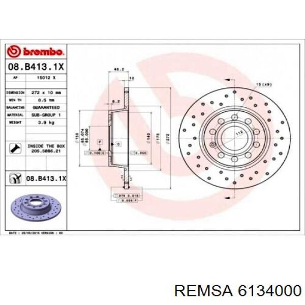 Задні дискові гальма Remsa 6134000 ціна, від 30.81 USD