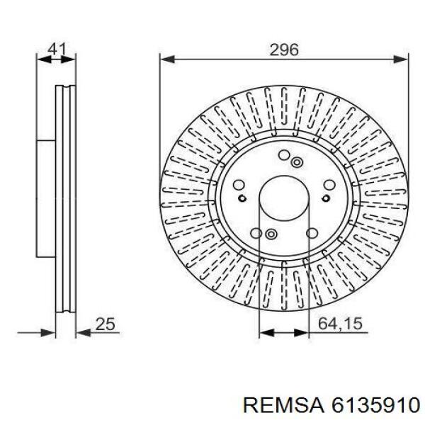 Диск переднього гальма Remsa 6135910 ціна, від 55.98 USD