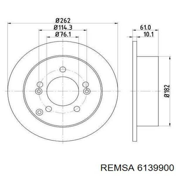 Диск гальмівний задній Remsa 6139900