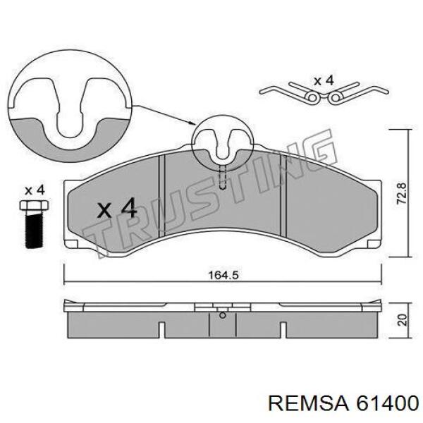 61400 Remsa колодки гальмівні передні, дискові