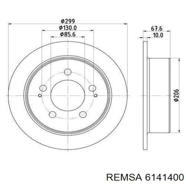 Диск гальмівний задній 6141400 Remsa