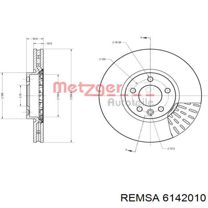 6142010 Remsa Гальмо дискове переднє