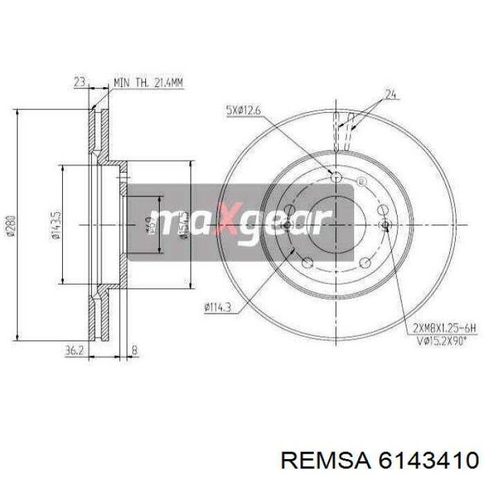 6143410 Remsa Гальмо дискове переднє