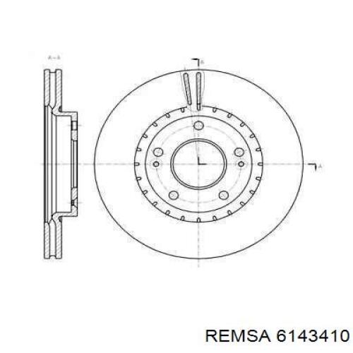 Диск переднього гальма Remsa 6143410 ціна, від 37.56 USD