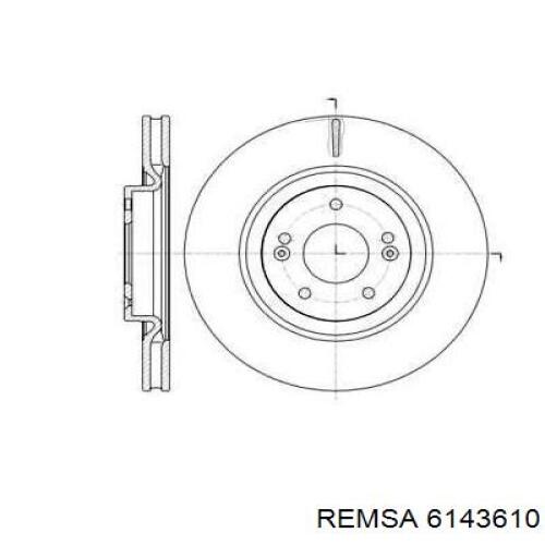 Диск гальмівний передній 6143610 Remsa