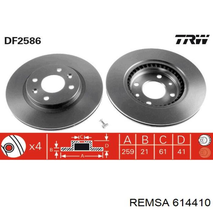 614410 Remsa диск гальмівний передній