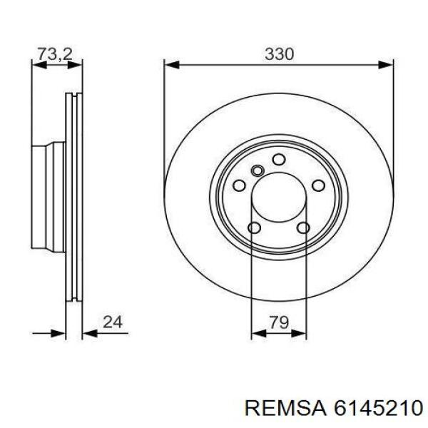 Диск переднього гальма Remsa 6145210 ціна, від 76.33 USD